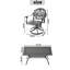 Ensemble de salle à manger 5 pièces en aluminium coulé résistant aux intempéries, comprenant 4 chaises pivotantes et une table rectangulaire avec cadre noir-1973522734