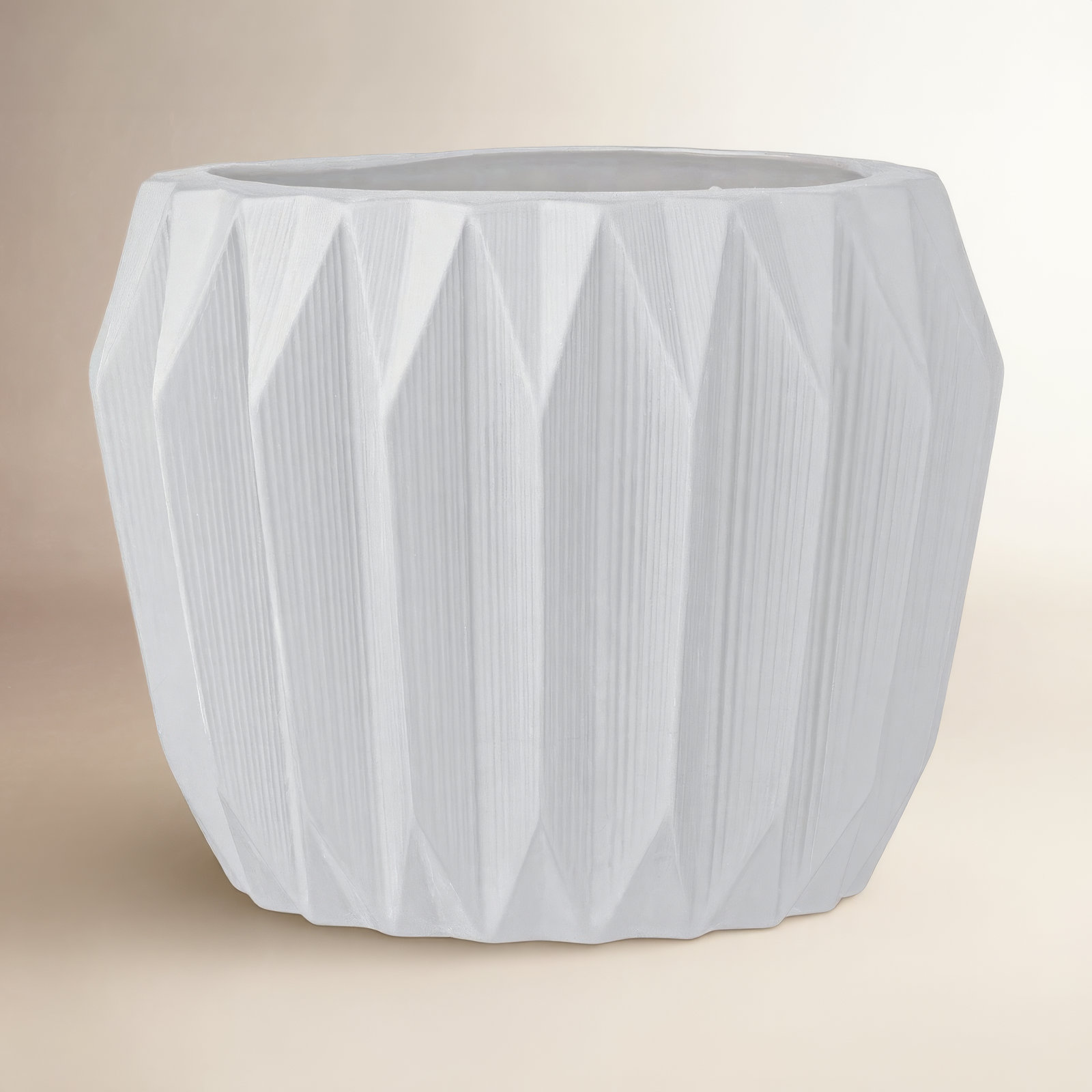 Harvey Ceramic Pot Planter, 6" H x 7.75" W x 7.75" D, White