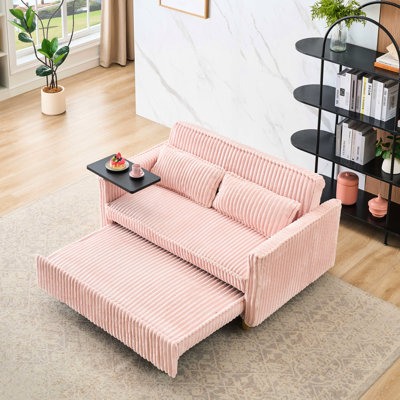 Pink Corduroy With Exceptional Quality: Dual, Movable Tabletop, Ports For A Experience Modern : Pull-out & Push-in, Contemporary Look