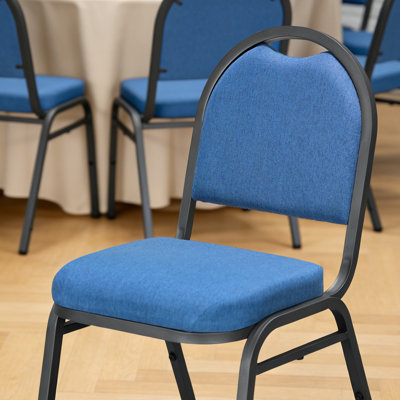 4‑Pack Stackable Banquet Chairs, Heavy‑Duty Fabric Upholstered Event Chairs, 500 LB Weight Capacity for Wedding Party Conference`