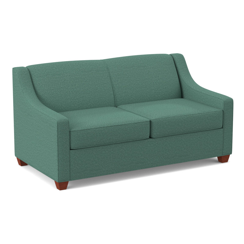 Phillips 68" Square Arm Loveseat with Reversible Cushions, BM Cherry, Antic Lagoon