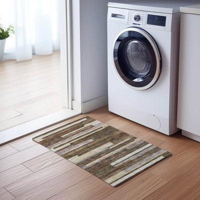 Malchow Flatweave Washable Striped Indoor / Outdoor Rug