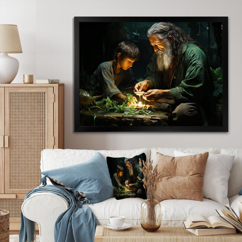 Folk Religion, impression sur toile, H 30 po x l 40 po x P 1,5 po, Cadre simple noir