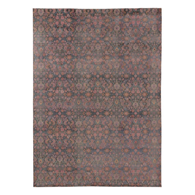 Rug & Kilim's Modern Classics Rug In Gray Field And Polychromatic Floral Design