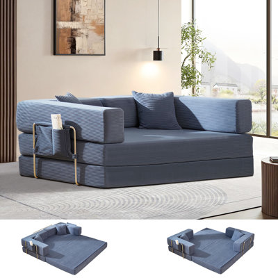 Sofa bed, vacuum compression folding dual-use, removable and washable fabric sofa bed, living room module, sleeping or lying straight sofa