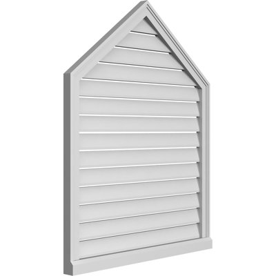 Peaked Surface Mount Signature Urethane Functional Gable Vent 9/12 Pitch, Primed Tan