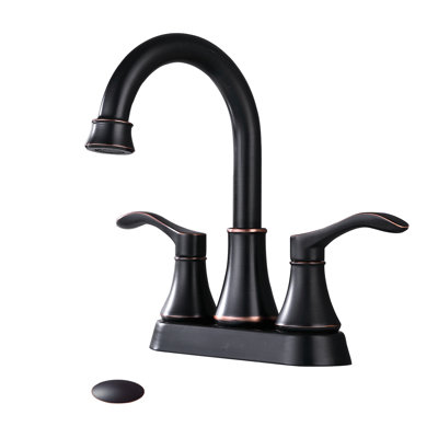 Centerset 2-handle Bathroom Faucet with Drain Assembly