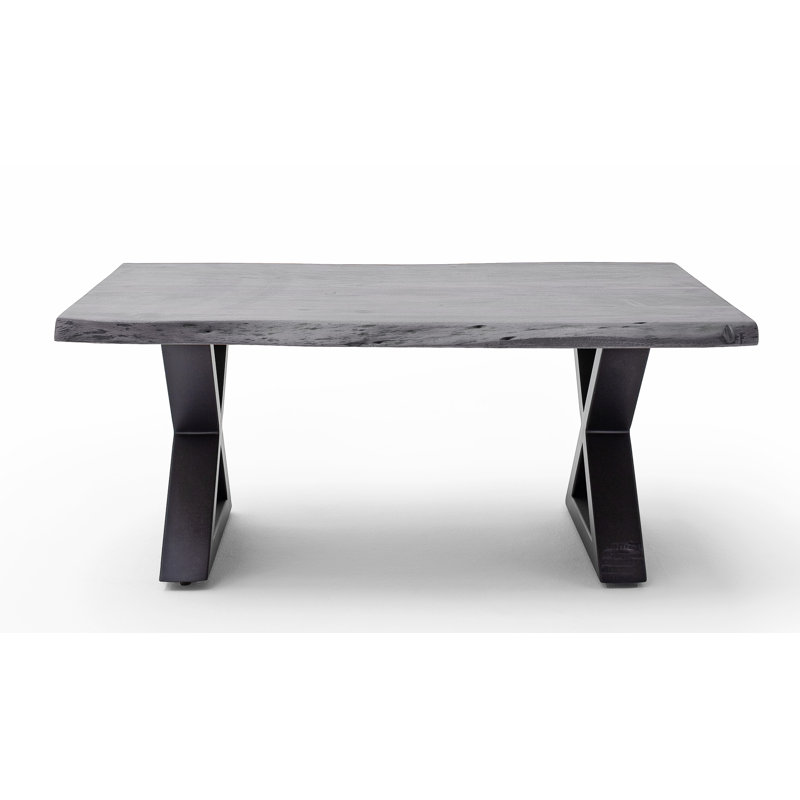 Edmunds Cross Legs Coffee Table, Grey/Brown/Blue, Aluminium