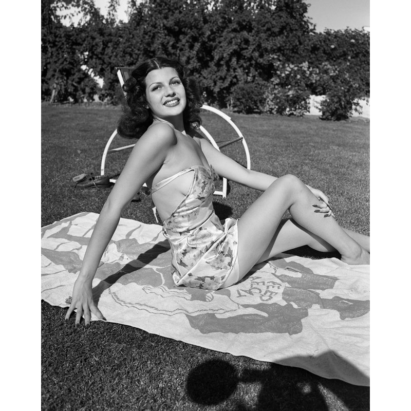 " Rita Hayworth Sunbathing ", 10" H x 8" W