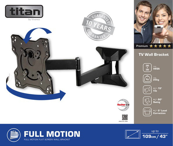 Titan Vivanco Single Screen Wall Mount