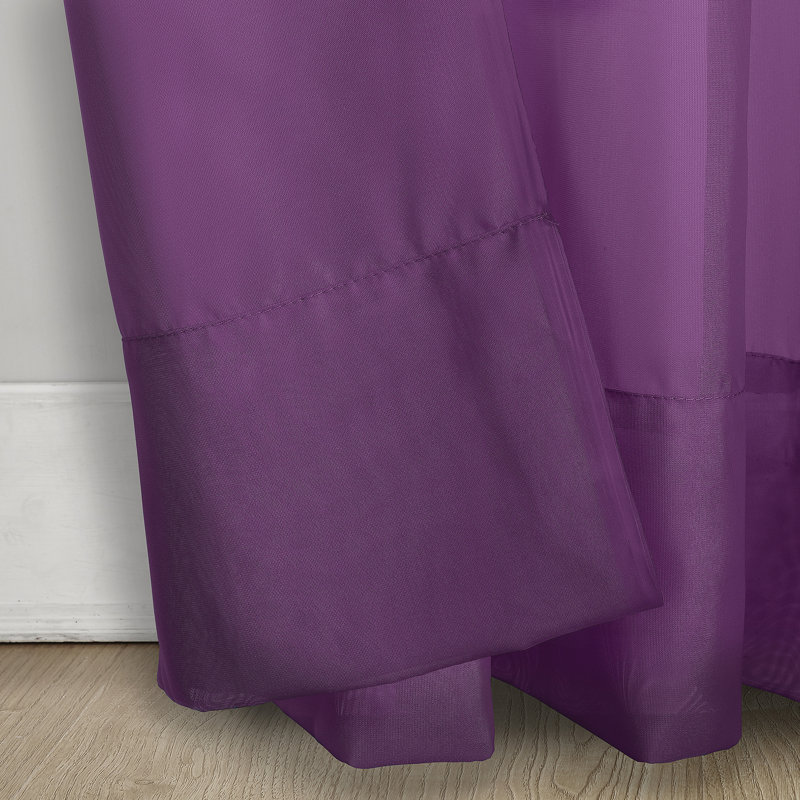 Sheer Rod Pocket Curtain Panel - Basics by Wayfair™, 59" W x 63" L, Purple