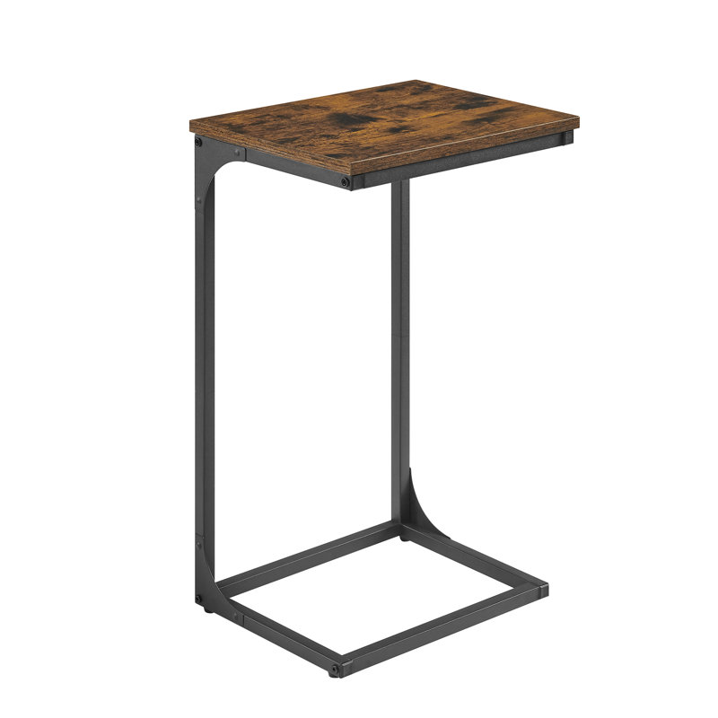 Aryell Pedestal End Table, Black, Rustic Brown