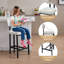 Ensemble de table de bar moderne en verre trempé avec tabourets de bar rembourrés en tissu-1093601135-1093601141-1093601129