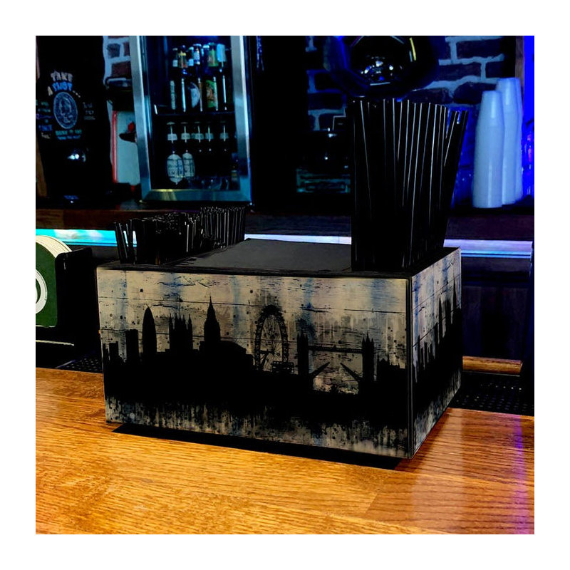 Panier en bois - Scène de ville