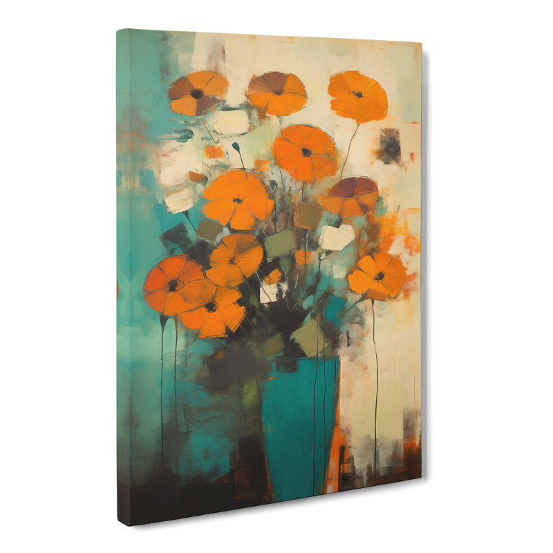 Aldborough Flowers Mid Century Modern Vol.5 - Wrapped Canvas, 60cm H x 40cm W x 3cm D