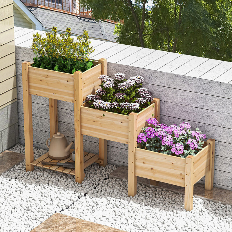 Jardinière en bois à 3 niveaux Arlmont & Co.