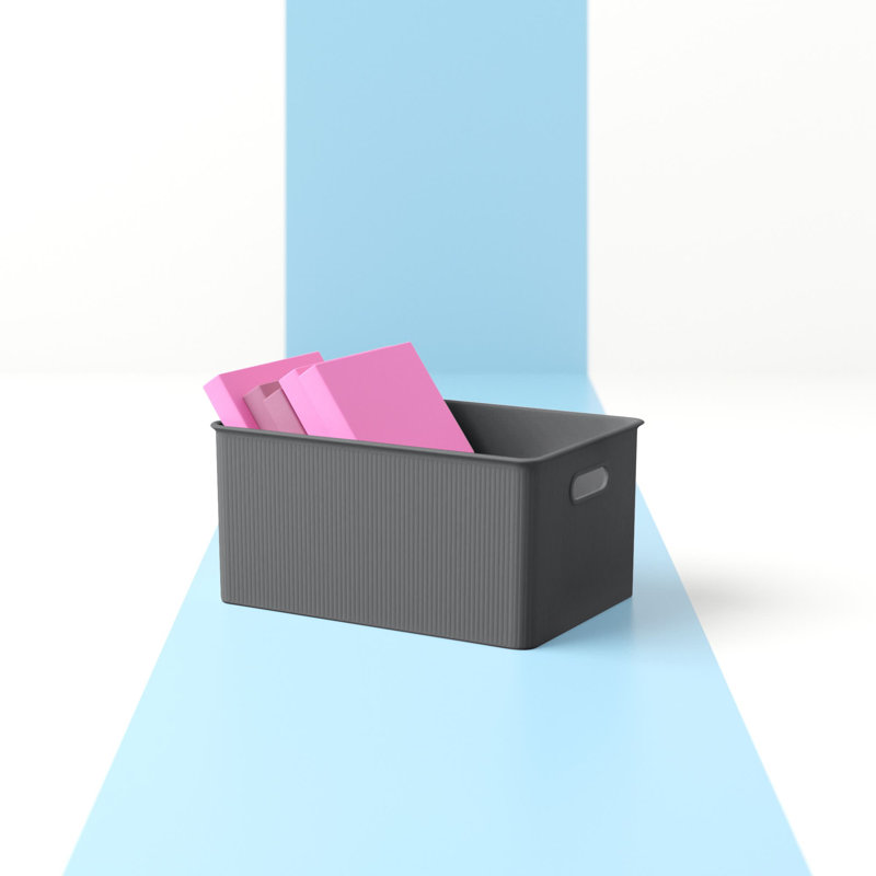 Cube en plastique, Gris, H 5 po x l 10,5 po x P 7 po