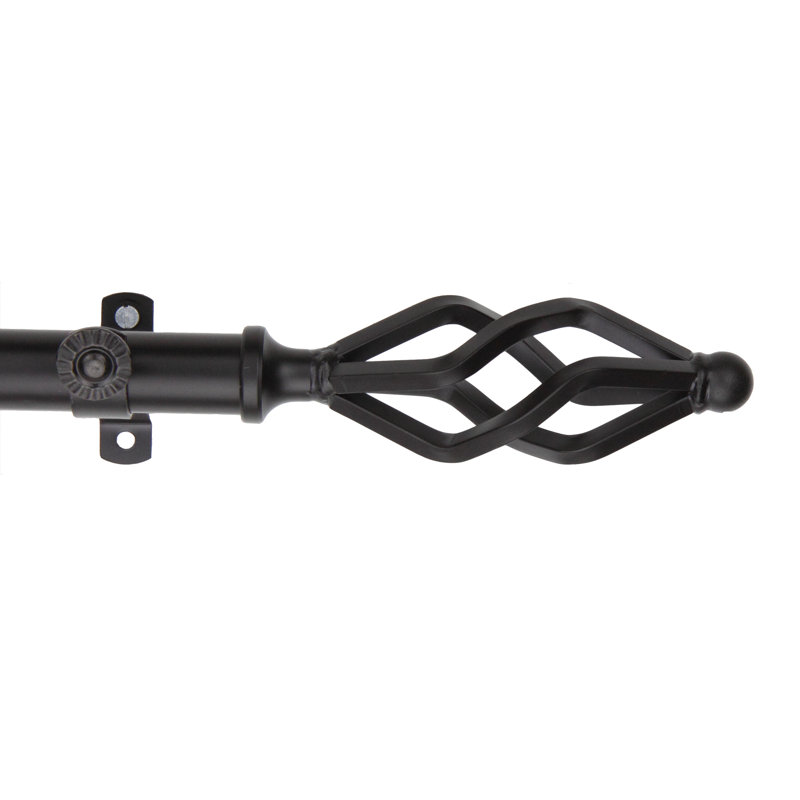 Tringle à rideaux simple 4 côtés Andresen, Noir, 18 po à 28 po (chaque côté)