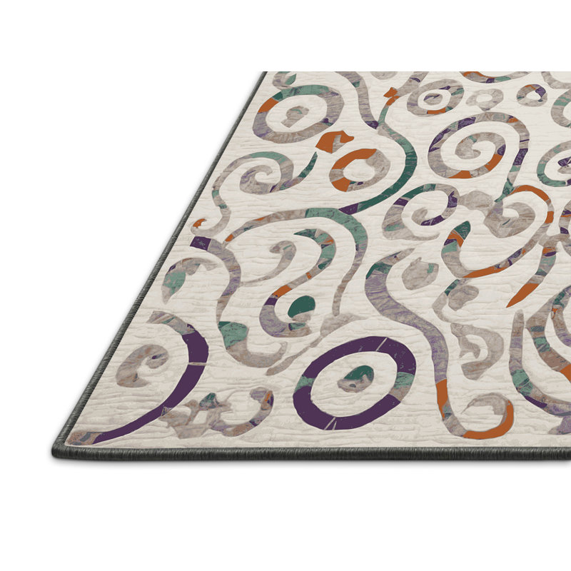 Tapis gris soyeux et moelleux, Rectangulaire 3 pi x 5 pi