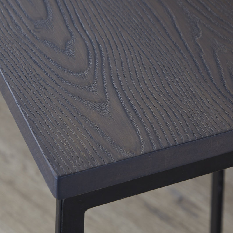 Tabouret de comptoir empilable noir avec siège en bambou à grain de bois pressé espresso - ensemble de 2