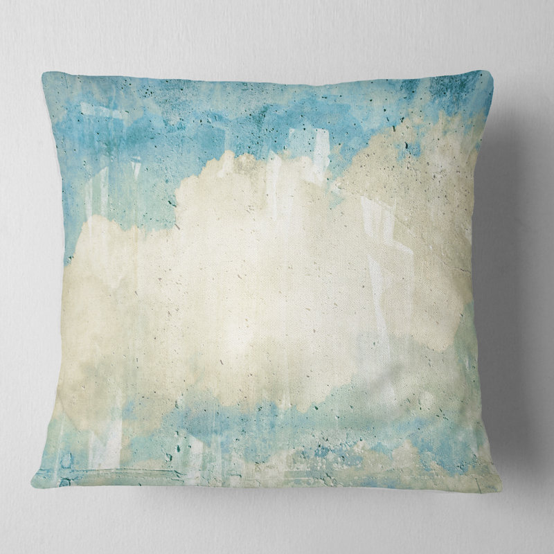 Ciel sur la texture du mur - coussin abstrait imprimé, 18 po x 18 po, Coussin décoratif
