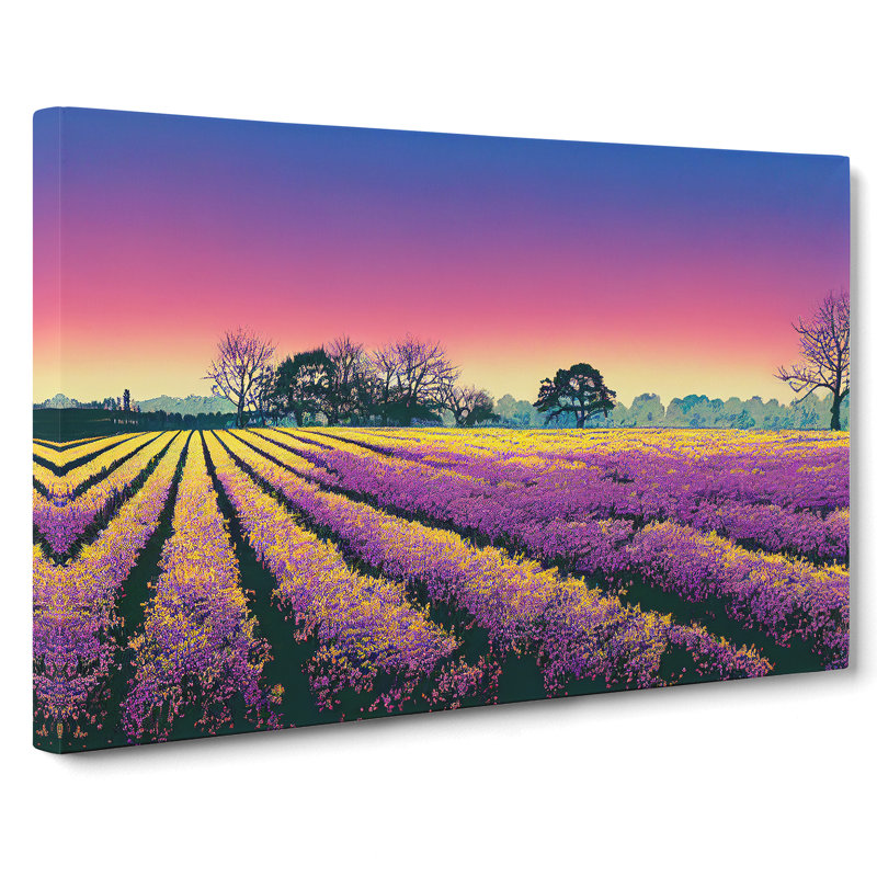 XXX-H1022-WF-7225X Pure Bluebell Field - Wrapped Canvas Painting, 35cm H x 50cm W x 3cm D