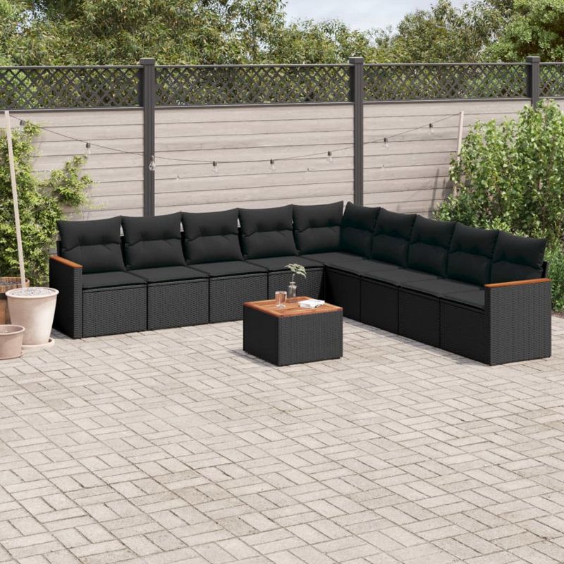  Garden Sofa Set Black