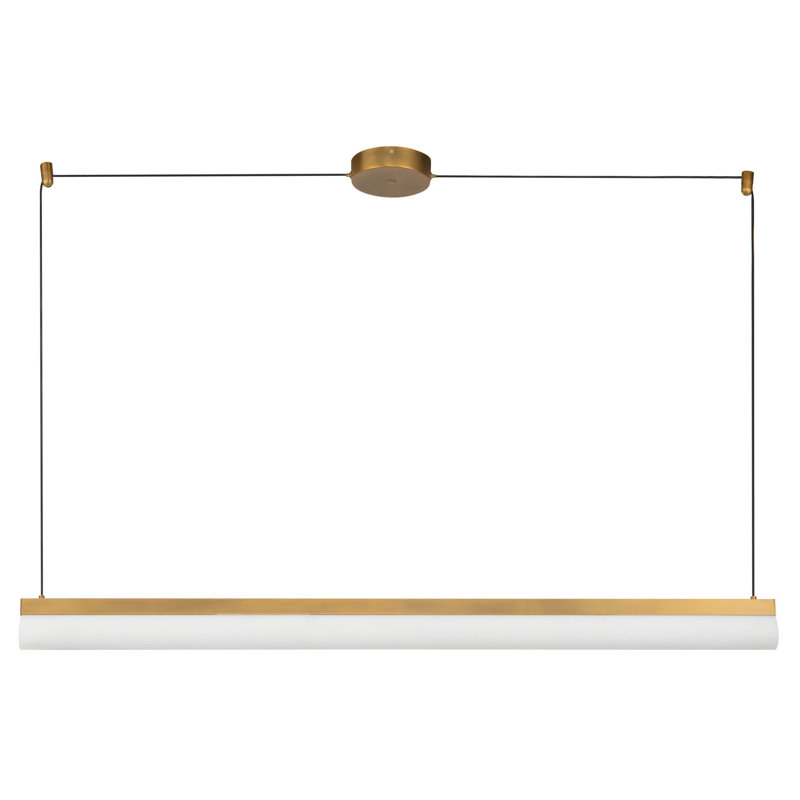 Nio 45-in Black dimmable LED Linear Pendant, Antique Brass