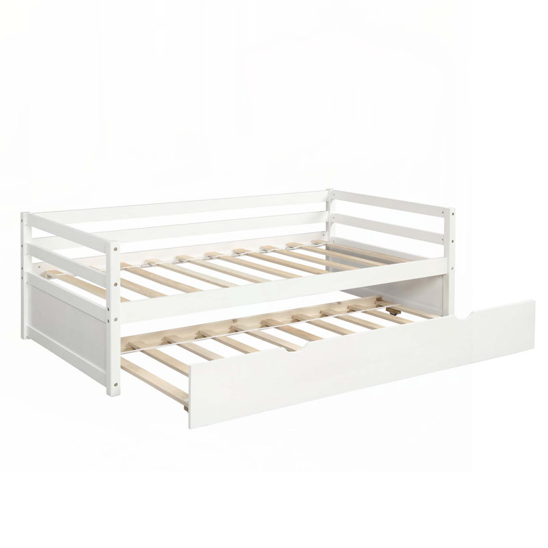 Ensemble de lit de jour avec cadre gigogne, Simple, Blanc