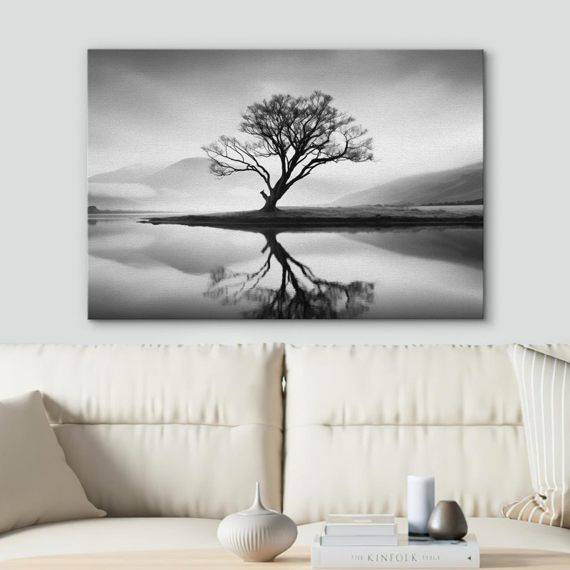 "Solitude Reflection Lone Tree Monicol" sur toile, H 32 po x l 48 po