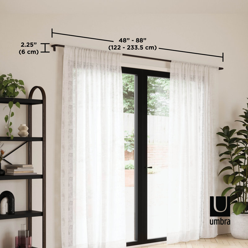 Matte Nickel Adjustable Room Darkening Curtain Rod