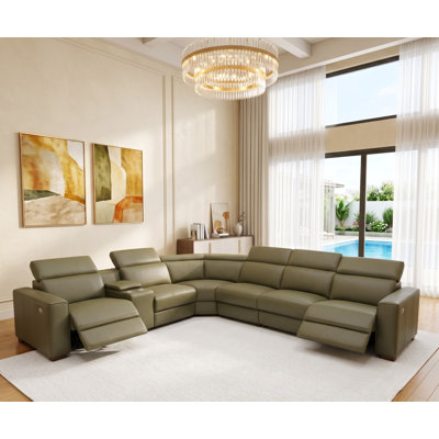 Canapé modulaire inclinable en cuir Bluffledale