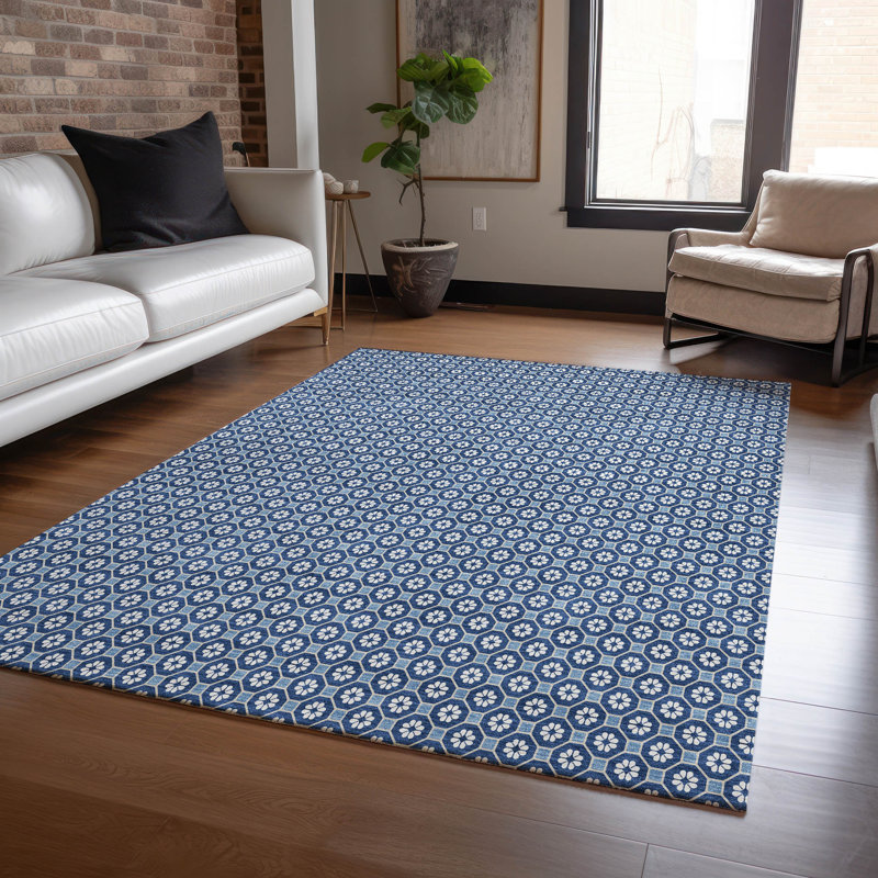 Tapis intérieur / extérieur bleu Ballara, 5 pi x 7 pi 6 po