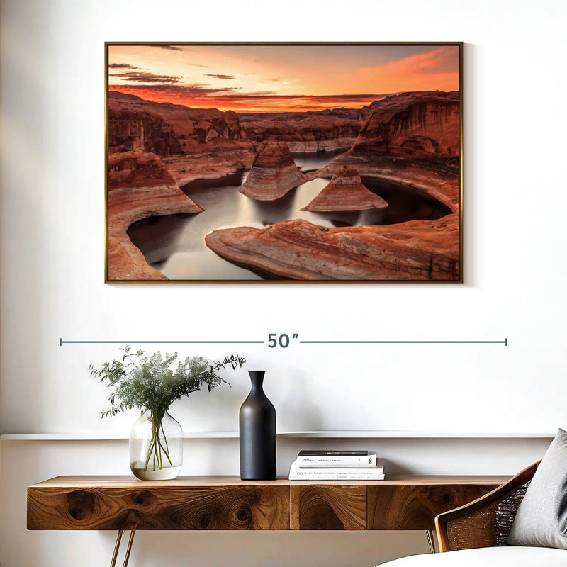 Lac Powell, Cadre flottant doré, 40 po x 27 po
