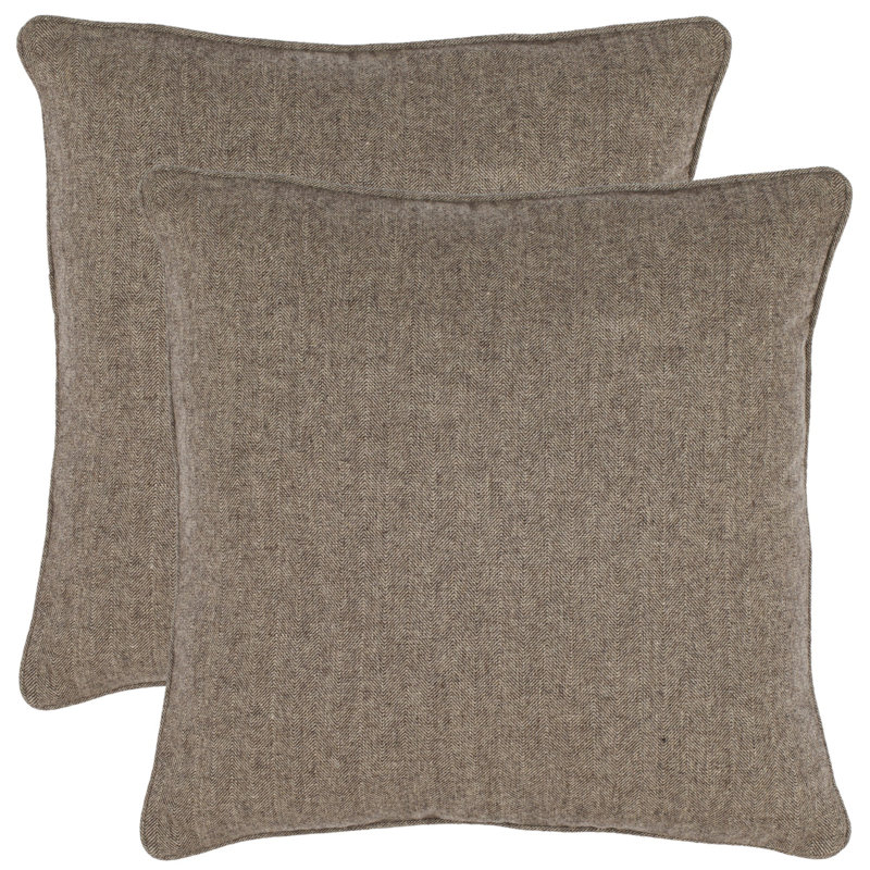 Hayden Solid Colour Reversible Throw Pillow, Grey