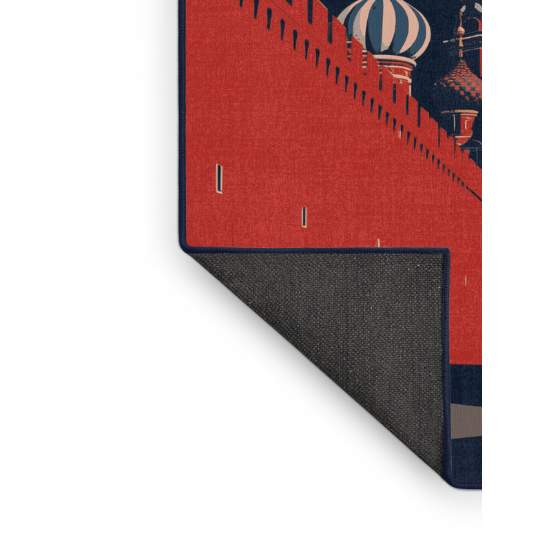 Tapis moelleux et moelleux au motif de blocs de couleur Kremlin - gris marine, 2 pi x 3 pi
