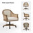 Ackeron Farmhouse 23.5"W Rattan Upholstered Office Task Chair with Solid Wood Arms and Base-1417006800