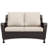 Outdoor Patio Rattan Loveseat With Cushions-1293577884