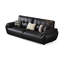 Causeuse-coussin modulable noire en cuir véritable