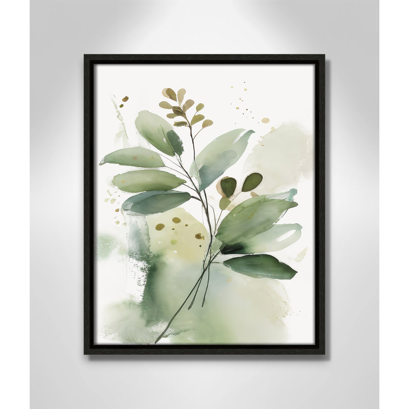 «Greenery Serenade I» par Irena Orlov, Toile avec cadre, L 12,5 po x H 15,5 po, Espresso Floater