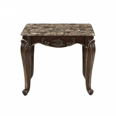 Table basse formelle traditionnelle de luxe avec plateau en marbre 1 pièce et meubles de salon basculants