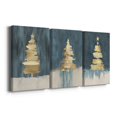 Christmas Holiday Art CXCV - Toile tendue avec châssis sur mesure - 3 pièces