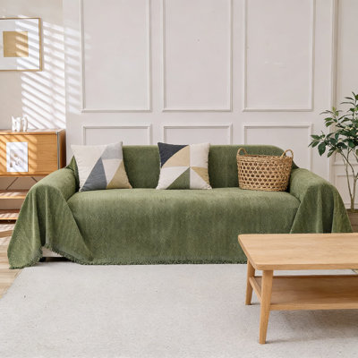 Non-Slip Chenille Sofa Slipcover, Machine Washable Furniture Protector For Loveseats, Chairs And Couches, Easy Installation And Snug Fit