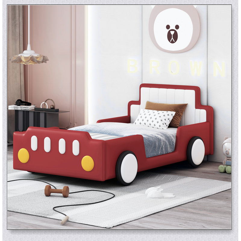 Lit plateforme avec roulettes Race, Rouge