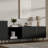 Combined Modern TV Stand For 55/60/65 Inch TV, Small Entertainment Center With Adjustable Shelf, TV Media Stand With Storage Cabinet, TV Console With Gold Legs For Living Room, Bedroom-1812904374