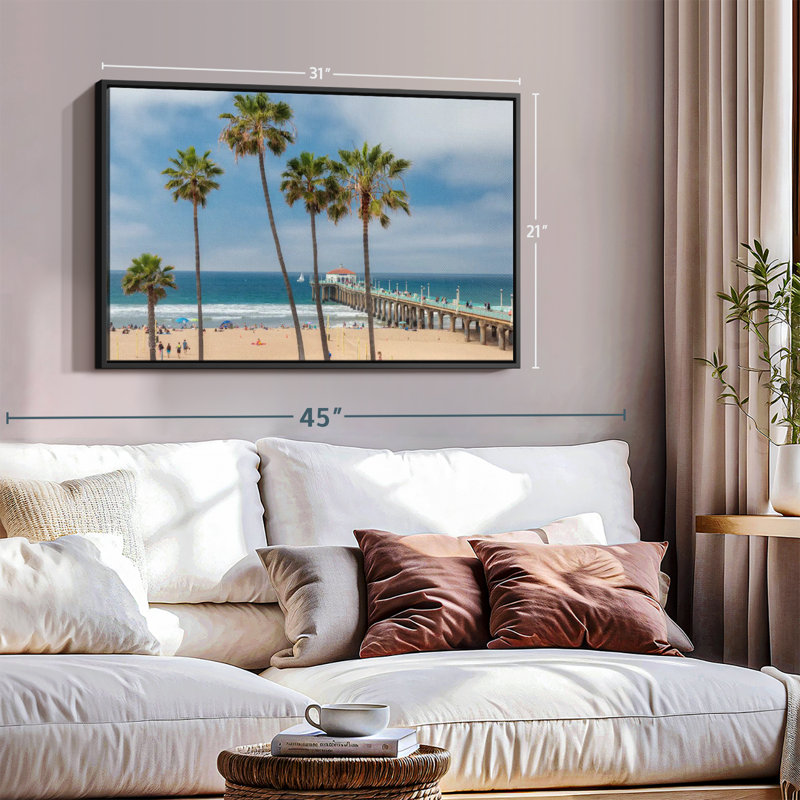 Plage «Summer In Manhattan Beach Wall Art», H 21 po x l 31 po