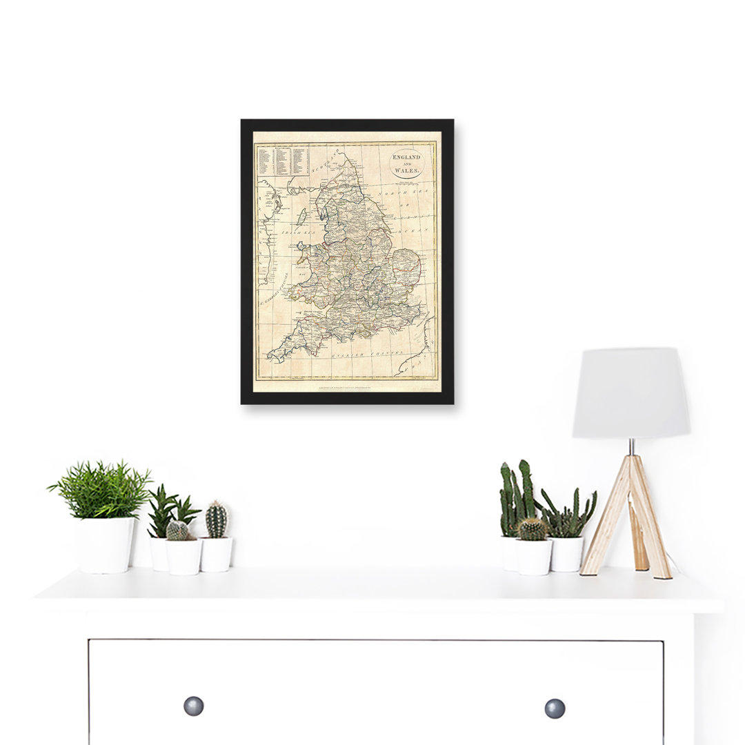 1799 Clement Cruttwell Map England Historic Iconic by Clement Cruttwel - Single Picture Frame Print