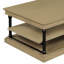Table basse 55,1 "en bois avec pieds et 2 tablettes de rangement ouvertes