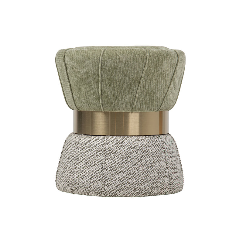 VELVET PUFF 40X40x44 CM, Green, Grey