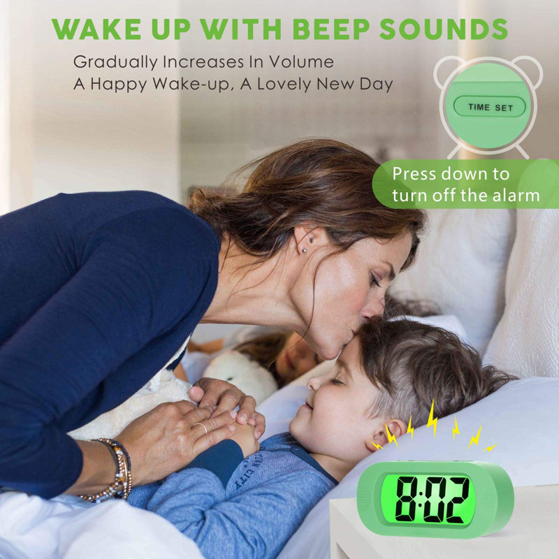 Digital Electric Alarm Tabletop Clock Green, Green